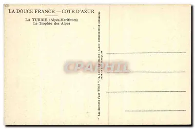 La Turbie — O Troféu das Alpes — Éditions La Douce France — Verso
