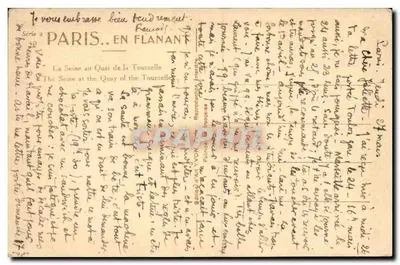Notre-Dame w Paryżu — widok z Seiny z Quai de la Tournelle — Yvon, seria 2 — Rewers