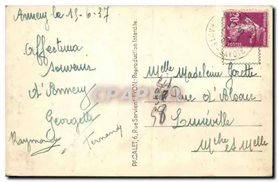 As margens do Lago e o Parmelan — Annecy — P.L. n°37 — Verso