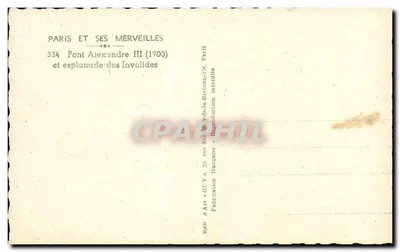 Most Alexandre III — esplanada Invalidów — Wydawca GUY — Rewers