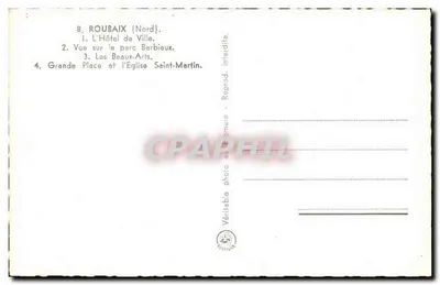 Roubaix (Nord) — Hotel Miasta, Park Barbieux, Beaux-Arts, Wielka Plac i kościoł św. Martyna — Gratienc — Rewers
