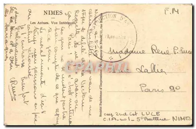 Nîmes — Arény. Widok wewnętrzny — Société Parisienne d’Impressions, n° 50 — Rewers