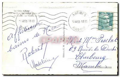 Vista de Niza — El Casino y el Teatro de la Verdura — Ediciones G.M. — Reverso