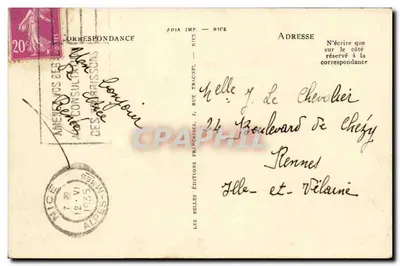 Nice — O Jardim Albert 1º e o Casino Municipal — ADIA IMP. NICE n°295 — Verso