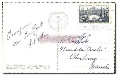 Belfort — Lew — dzieło Bartholdiego — 84 — Długość 22 m., Wysokość 11 m. — Rewers
