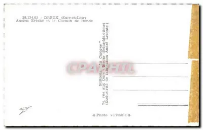 Dreux (Eure-et-Loir) — Dawne biskupstwo i droga obronna — Wydawnictwo 'La Cigogne' — Rewers