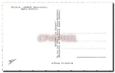 Dreux — Igreja de São Pedro — Éditions La Cigogne — Verso