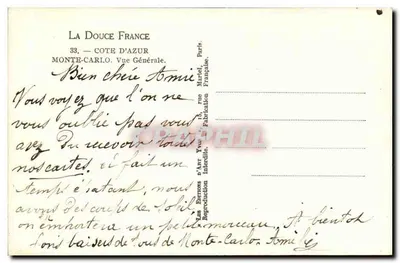Monte-Carlo — Ogólny widok — La Douce France, Paryż — Rewers