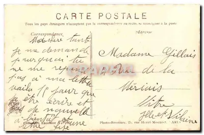 Joana d'Arc — estátua — Foto-Bromure, 25 rue Henri Mounier, Paris — Verso