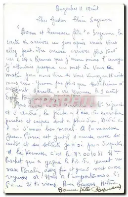 Crianças com cachorro carregando carta — Feliz Aniversário — editor não visível — Verso