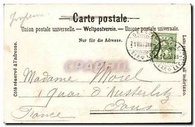 Zamek Monnetier — widok panoramiczny — Charnaux Frères & C°, Genewa, n° 997 — Rewers