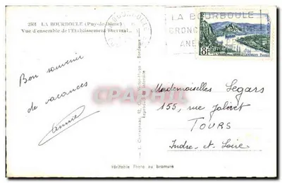 La Bourboule (Puy-de-Dôme) — Ogólny widok zakładu wodno-lazaretowego — Wydawca L. Chitranneau, nr 2501 — Rewers