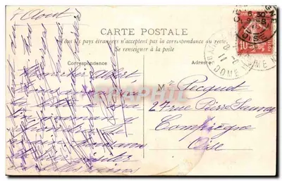 Auvergne - Tournonel - Escada de honra — Castelo de Tournonel, editor desconhecido, número de série não visível — Verso