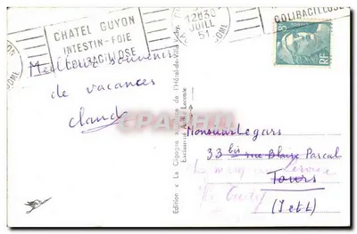 Castelo de Tournoel — Arredores de Châtel-Guyon — A Cegonha — Verso