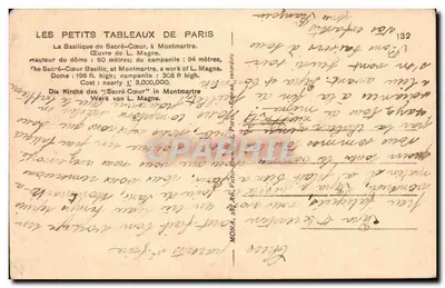 Sacro Cuore di Montmartre — statua del Cristo crocifisso — editore Moïna, n°132 — Verso