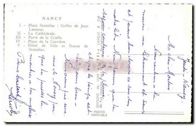 Nancy — Ricordo di Nancy — Edizioni Laveille & Cie — Verso