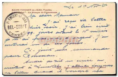 Ogród i widok na morze — Saint-Vincent-de-Jard — Wydawnictwo Arétilitiques Raymond Borgerin — Rewers
