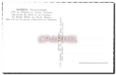 Barbizon — Collage de locais e bustos — Yves Hodbert, n°1175 — Verso