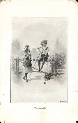 Pastorale — scena pastoralna — F. Dumetz, wydawca, Paryż