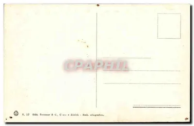 Cena de praia com barco — editor Brunner & C. em Zurique, n° S. 17 — Verso