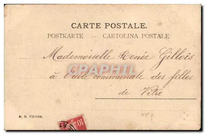 Jovem mulher com chapéu decorado — Vœux de Bonheur — R. Haussan, número de série não visível — Verso
