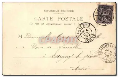 Auxerre — Katedra św. Etienne — Wydawca nieznany, numer serii nie widoczny — Rewers