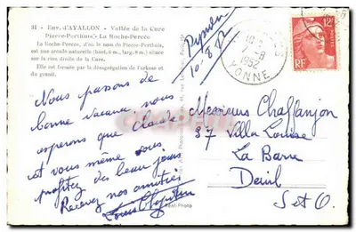 Valle de la Cure, la Roche percée — Pierre-Perthuis — N°31 — Reverso