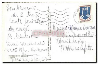 Igreja de Vermenton — vista dos dois campanários — Edições Mivernais — Verso