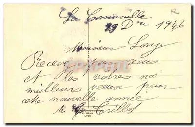Bukiet mydli — Dobre życzenia — E. SANN, Lyon — Rewers