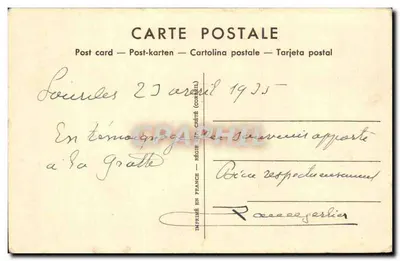 Jubileum van de Verlossing — Triduum van misse in de Grot van Lourdes — Société Liturgique, Parijs — Achterkant