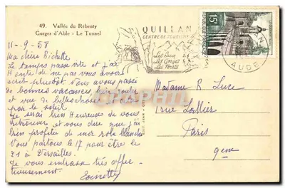 Gory Ablé — Tunel — Dolina Rébenty — Wydawca Jean Quillan — Rewers