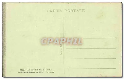 Mont-Saint-Michel — Strona Południowo-Zachodnia w świetle księżyca — Laurent-Nel, nr 2954 — Rewers