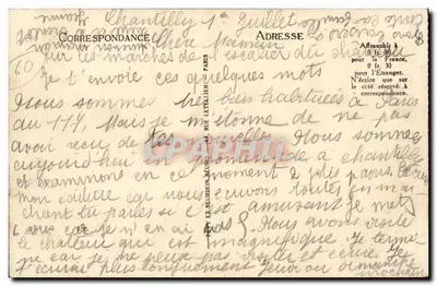 Castelo de Chantilly — Vista geral — ND — Verso