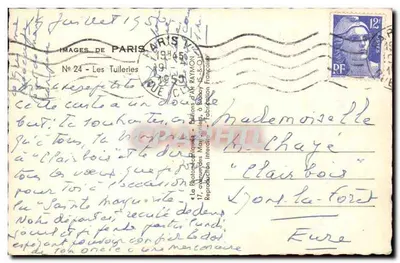 De Tuileries — Parijs — Uitgever: D'AH RAYMON & CIE, n°24 — Achterkant