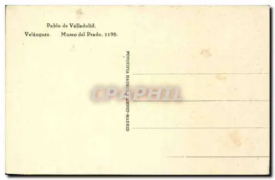 Retrato de Pablo de Valladolid — Velázquez — Fototipia Hauser & Henet, Madrid — Verso