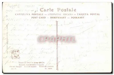 Salão de 1913 — Fim do Jantar — Jules GRÜN — Verso
