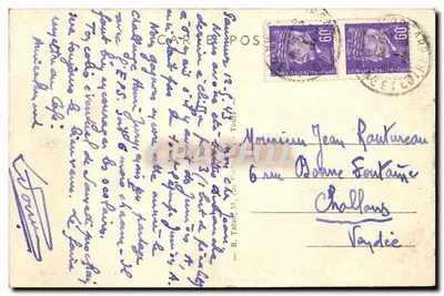 Saumur (M.-et-L.) — Zamek, katedra Świętego Piotra i Ratusz — A.P. — Rewers