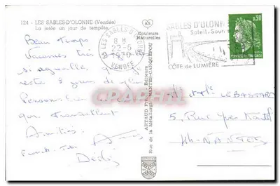 Les Sables-d'Olonne — A ponte em dia de tempestade — Couleurs Naturelles, n°124 — Verso