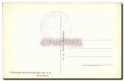Teleferyk Plan-Praz Brévent i Mont-Blanc — Cl. G. Tairraz, Chamonix — Rewers
