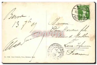 Jaskinia dla niedźwiedzi – Bern – Ernst Selhofer, Fot., Mittelstr. Bern, Nr 102 — Rewers