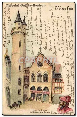 Torre do Louvre & Casa dos Pilares — O Velho Paris — Chocolate Guérin-Boutron
