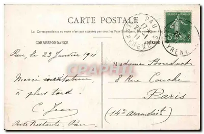 Pau - Panorama en Brug van Jurançon — onbekende uitgever, n° 14 — Achterkant
