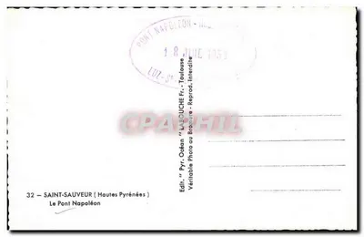 Most Napoleona — Saint-Sauveur (Wysokie Pireneje) — Wyd. L'Abouche Fr. — Rewers