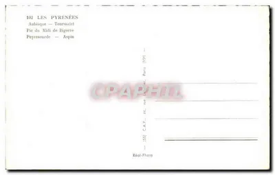Os Pirineus — Os cols — Editor Réal-Photo, n°102 — Verso
