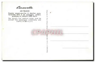 Air France Caravelle — Primo mezzo a reazione di media portata — Air France — Verso