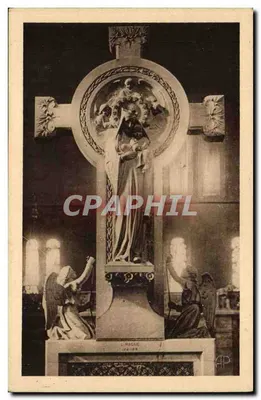 Sacro Coração de Montmartre — Cruz do Banco de Trabalho — estátua da Virgem e do Menino Jesus — L. Magne, Paris