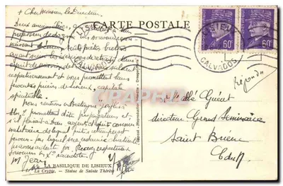 Estátua de Santa Teresinha — Basílica de Lisieux — editor Draeger — Verso