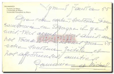 A Imaculada Conceição por Purísima de Ribera — Salamanca — editor Tournéa-Vitora — Verso