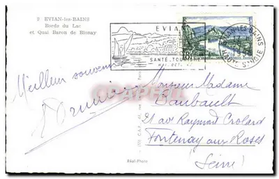 Évian-les-Bains — Brzegi Jeziora i Przystań Baron de Blonay — Réal-Photo — Rewers