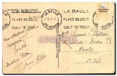 Kasyno w La Baule — Plac Słońca — Wydawnictwo La Régence — Rewers